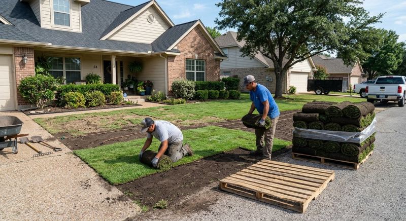 Ryegrass Sod Installation in Rockwall, TX